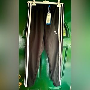 NWT Adidas originals side snap track pants, black, Sz Small